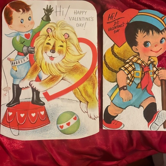 Vintage Valentine Greeting Card Boy Kite Heart Valentine's Day Ephemera - Picture 3 of 12